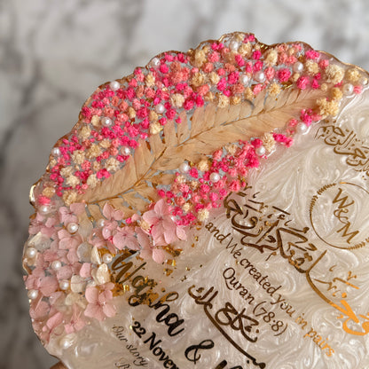 Nikkah Dual Floral Resin Plaque
