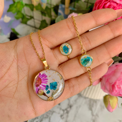 Floral Ferozi Jewelry Set