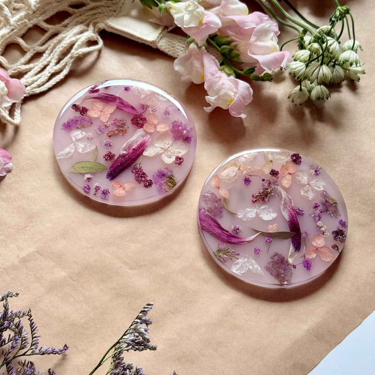 Blush Petal Garden Coaster Set