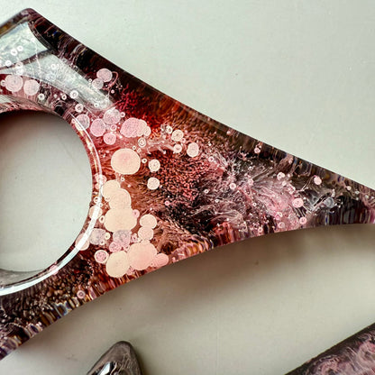 Lava & Black Resin Page Holder Set – Handmade Trio