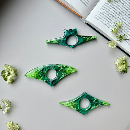 Green Resin Page Holder Set – Alcohol Ink Art