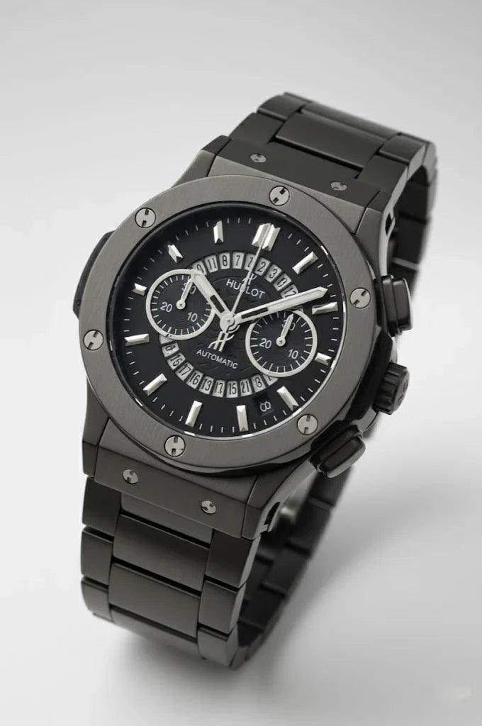 Luxury Black Analog Watch for Men – Hublot Style