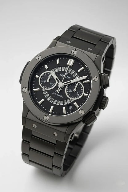 Luxury Black Analog Watch for Men – Hublot Style