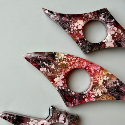 Lava & Black Resin Page Holder Set – Handmade Trio