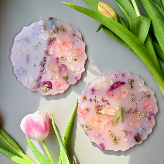 Petal Meadow Scallop Coaster Set