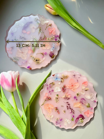Petal Meadow Scallop Coaster Set