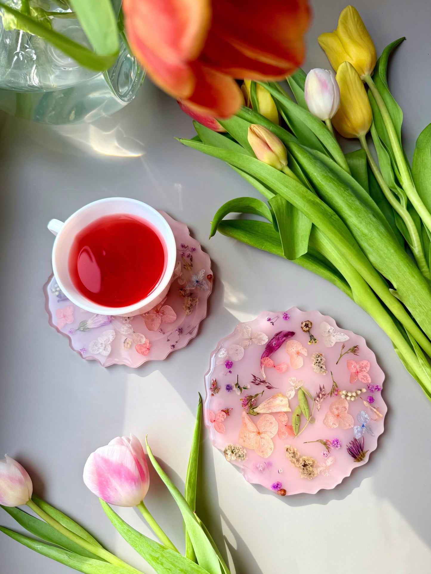 Petal Meadow Scallop Coaster Set